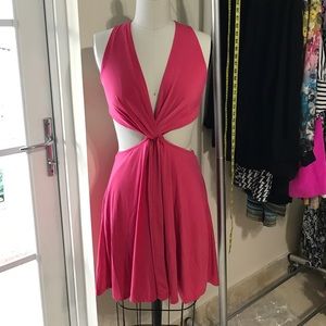 NBD x Naven coral cutout halter dress L